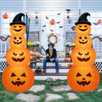 Witchwood™ Gymax 8 ft Inflatable Halloween Pumpkins Stack Holiday Decor w/ Built-in LED Lights