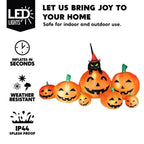 Witchwood™ 7 ft Halloween Inflatable Long Pumpkin with Witch's Cat Decorations Inflatables with Build-in LEDs,Halloween Decor Outdoor Blow Up Yard Decorations