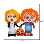 Witchwood™ Halloween Airblown Yard Inflatables Chucky and Bride & Pumkin 66.14 in x 19.29 in x 57.48 in 5.09 lb