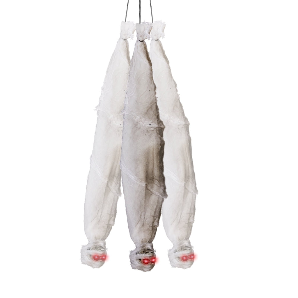 Witchwood™ 3ft Hanging Zombie Animated Halloween Decoration Creepy Mummy Halloween w/ Pre-Recorded Screaming, LED Eyes