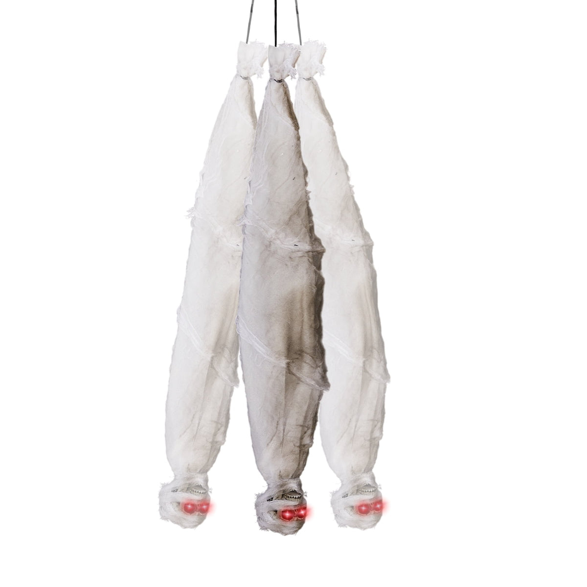 Witchwood™ 3ft Hanging Zombie Animated Halloween Decoration Creepy Mummy Halloween w/ Pre-Recorded Screaming, LED Eyes