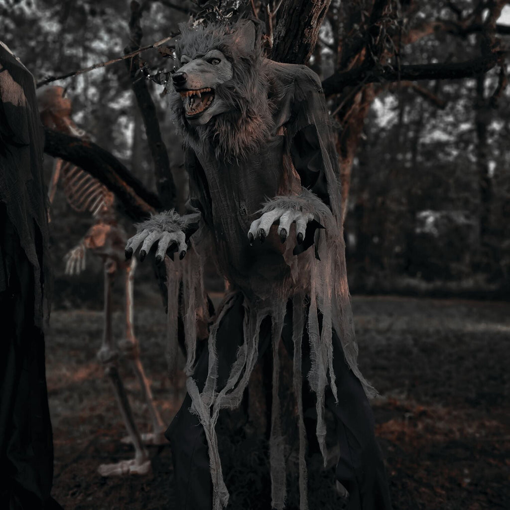 Witchwood™ 7 ft Tall Motion-Activated Towering Werewolf, Premium Halloween Animatronic, Plug-In, HHTWRWOLF-1FLSA