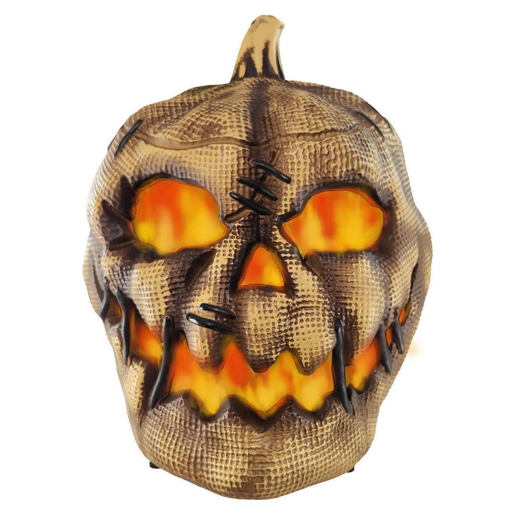 Witchwood™ 10" Animated Flaming Burlap Pumpkin Halloween Decoration
