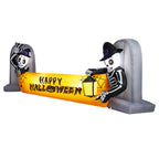 Witchwood™ 9.6FT Halloween Inflatable Skeleton Tombstone Banner, Built-in 4 White LED Lights, Quick Inflation for Yard/Patio/Party