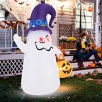 Witchwood™ Costway 6 Ft Halloween Inflatables Cute Ghost with Jack-O-Lantern & Witch Hat