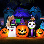 Witchwood™ (2 pack) 8FT Halloween Inflatable Pumpkins Ghost Cat with Lights,Blow ups Outdoor Decorations for Yard