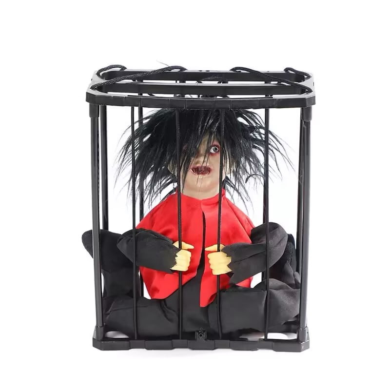 Witchwood™ Halloween Animated Decorations, Halloween Decor Prop Scary Haunted Doll Horror with Red Lighting Eyes Spooky Sounds & Motion Sensor for Home Indoor Outdoor