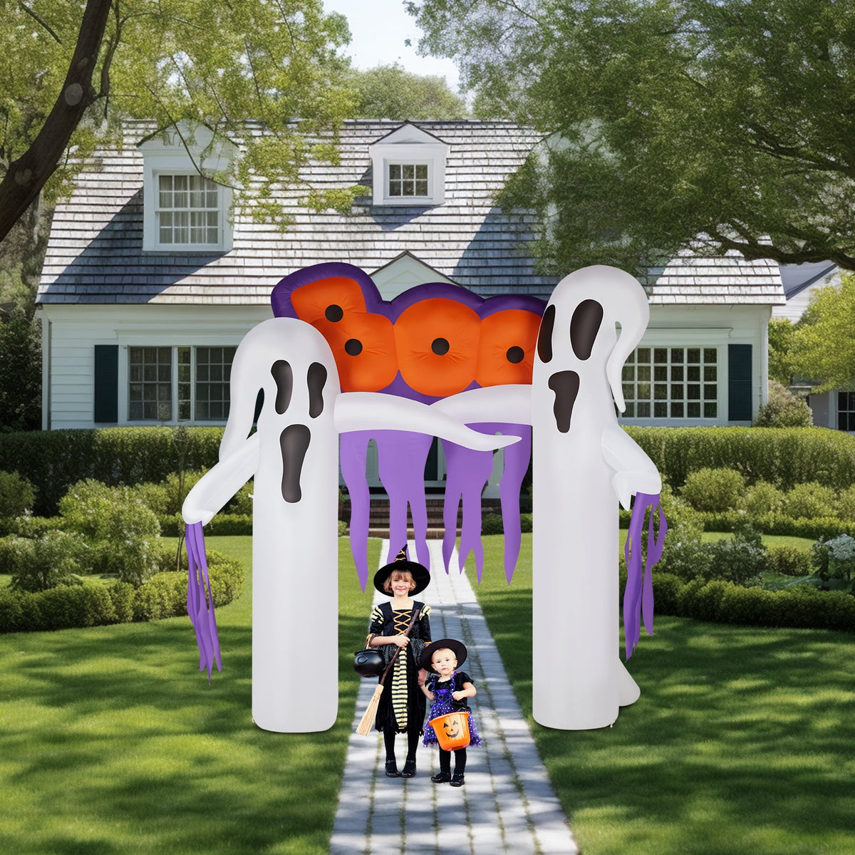 Witchwood™ 10 ' Halloween Ghost Arch Outdoor Halloween Inflatables for Patio Garden Decor