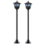 Witchwood™ 2-Pack Haunted House Solar Post Lights - Spooky Halloween Decoration with Eerie Glow, 40" Rust-Proof Stake, Auto On/Off for Outdoor Yard