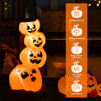 Witchwood™ Costway 6.8FT Halloween Inflatable Pumpkin Combo Blow up Pumpkins w/ Witch?s Hat
