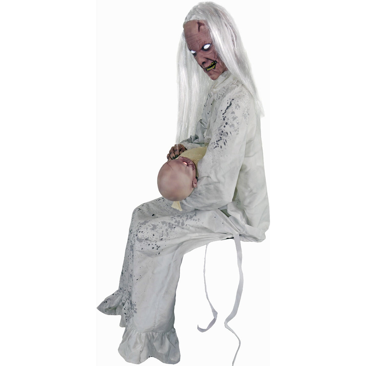 Witchwood™ 2.9 ft Animatronic Gravely Granny by Tekky Halloween Decoration with Motion-Activated Sounds, HHGRVLYGRNY-1FLSA