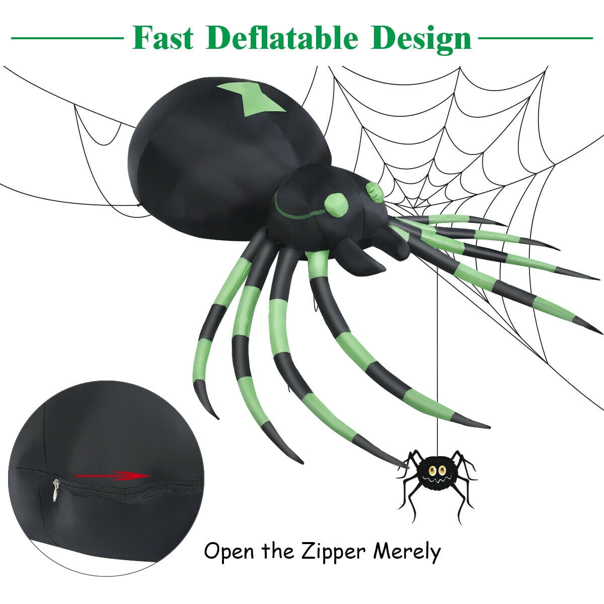 Witchwood™ Gymax 6FT Halloween Inflatable Blow-Up Spider w/ LED Lights Outdoor Yard Decoration