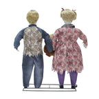 Witchwood™ Apocalypse Twins Halloween Animatronics with Red Eyes & Head Sync, 3-Ft