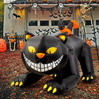 Witchwood™ Halloween Inflatable 6 FT Black Cat Inflatable Moving Head, Scary Halloween Decorations Black Cat with LED Lights Built-in, Halloween Outdoor Decorations Clearance for Holiday/Party/Yard/Garden