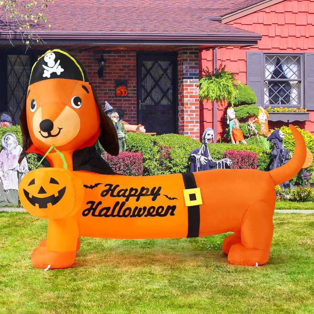 Witchwood™ Halloween Inflatable 5 FT Halloween Dog Decorations, Halloween Inflatable Dog with Built-in Lights, Halloween Decorations Outdoor Clearance For Halloween/Holiday/Garden/Yard