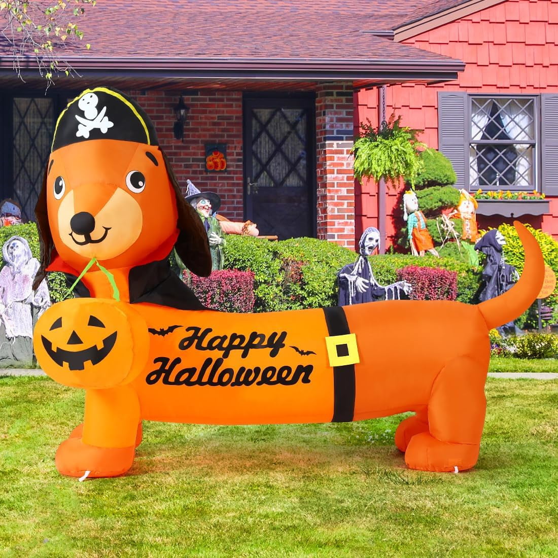 Witchwood™ Halloween Inflatable 5 FT Halloween Dog Decorations, Halloween Inflatable Dog with Built-in Lights, Halloween Decorations Outdoor Clearance For Halloween/Holiday/Garden/Yard