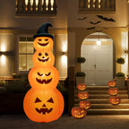 Witchwood™ Gymax 8 ft Inflatable Halloween Pumpkins Stack Holiday Decor w/ Built-in LED Lights