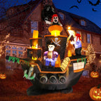 Witchwood™ 7 FT Halloween Inflatable Skeletons Ghosts on Pirate Ship Lights Decor Outdoor Indoor Holiday Decorations, Blow up Lighted Yard Decor, Giant Lawn Inflatables Home Family Outside Decor