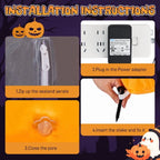 Witchwood™ 9.6FT Halloween Inflatable Skeleton Tombstone Banner, Built-in 4 White LED Lights, Quick Inflation for Yard/Patio/Party