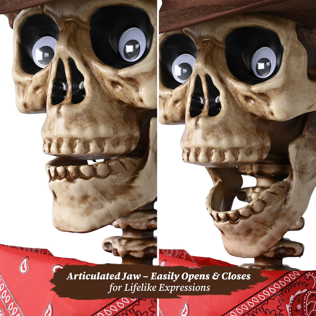 Witchwood™ Yescom Halloween 5.6Ft Life Size Skeleton Cowboy Detailed Costume Outdoor Indoor Haunted House Props Decor 2026