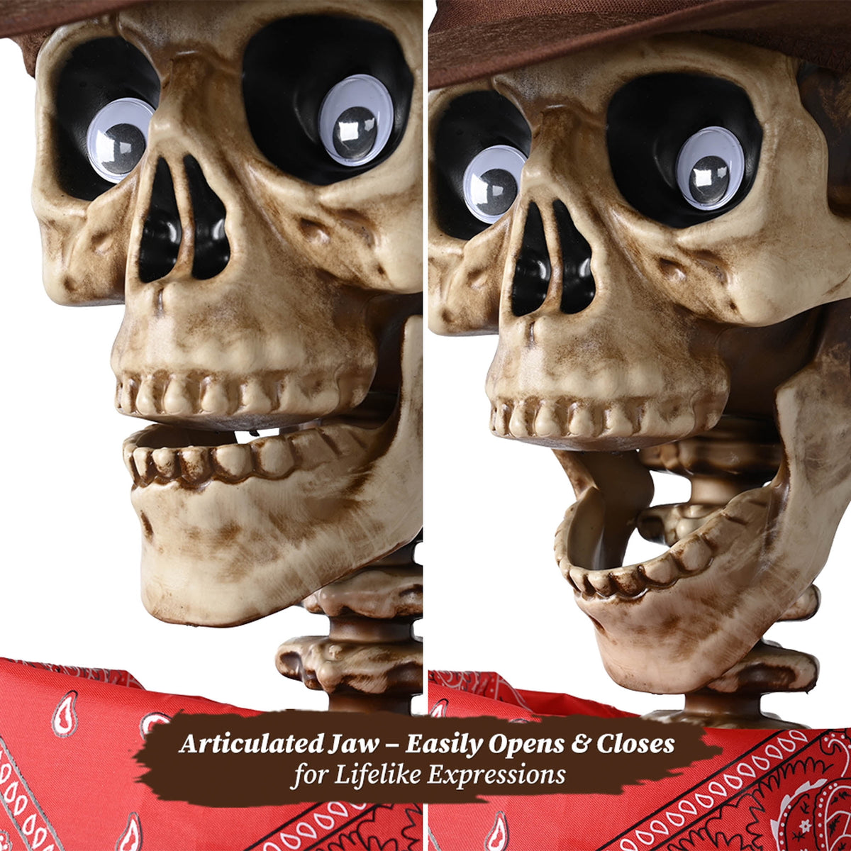 Witchwood™ Yescom Halloween 5.6Ft Life Size Skeleton Cowboy Detailed Costume Outdoor Indoor Haunted House Props Decor 2026