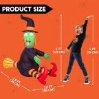 Witchwood™ 4 FT Halloween Inflatables Witch Crashing Into Tree,LED Lighted Blow Up Yard Decoration for Outdoor Garden Lawn Party Decor
