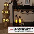 Witchwood™ 37" Skull Stack Statue with LED Eyes, Halloween Decor, HHMG036-1SKL-NAT