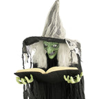 Witchwood™ 5.5 ft Poseable Witch with Spell Book, Lights and Sound, Indoor/Covered Outdoor Halloween Decoration, HHWITCH-9FLS