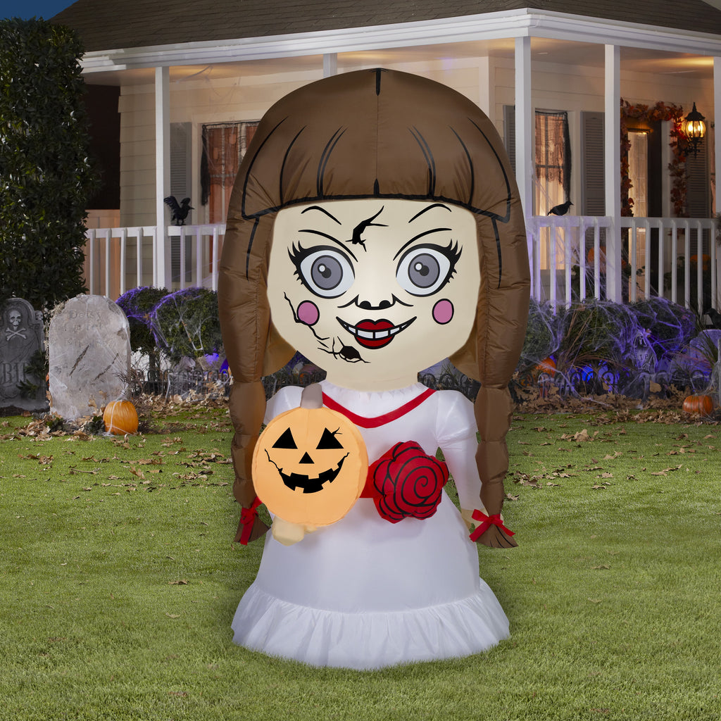 Witchwood™ New Warner Bros. Halloween The Conjuring's Annabelle Airblown Yard Inflatable Decor, 4.5'