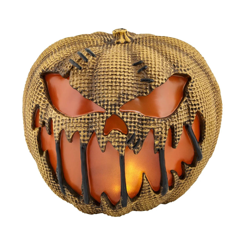 Witchwood™ 14" Animated Flaming Burlap Pumpkin Halloween Decoration