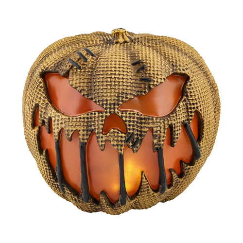 Witchwood™ 14" Animated Flaming Burlap Pumpkin Halloween Decoration