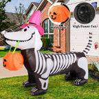 Witchwood™ Halloween Inflatables 5.7 FT Halloween Skeleton Dog Inflatable, Halloween Skeleton Puppy Inflatable with Build-in LEDs, Outdoor Halloween Decorations Clearance for Halloween Holiday Party