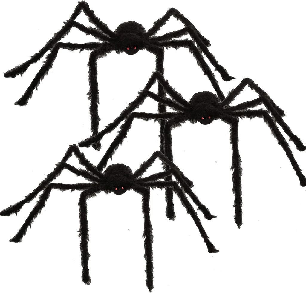Witchwood™ 3 Pack 5 FT Giant Spider Halloween Decorations,Scary Spider Halloween Decorations Outdoor Party Decorations Props Halloween Yard Decorations,Black