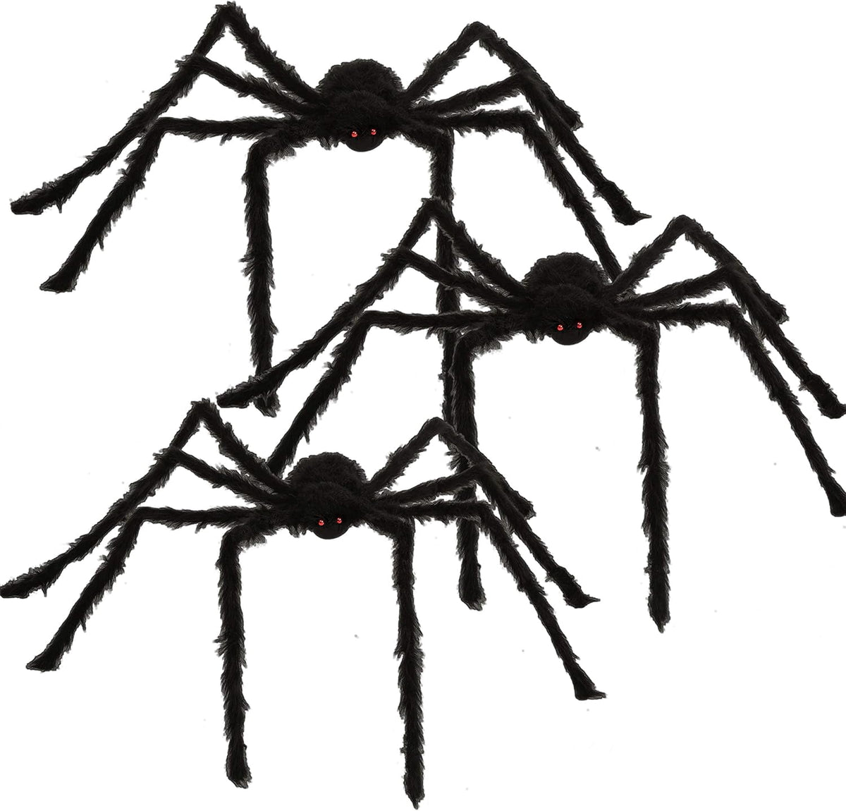 Witchwood™ 3 Pack 5 FT Giant Spider Halloween Decorations,Scary Spider Halloween Decorations Outdoor Party Decorations Props Halloween Yard Decorations,Black