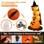 Witchwood™ Gymax 7ft Inflatable Pumpkin Combo Halloween Decoration w/ Built-in LED Lights