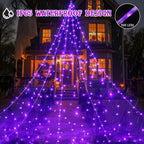 Witchwood™ Scidweet Halloween Decorations Outdoor, 500 LED Halloween Giant Spider Web Lights for Garden Yard Porch Home Decor, Purple White