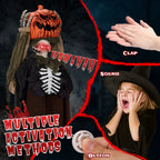 Witchwood™ 6ft Ghost with The Pumpkin Head Halloween Animated Animatronic Decoration w/ Pre-Recorded Screaming