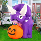 Witchwood™ Halloween Inflatable 5 FT Halloween Dinosaur Inflatable, Inflatable Halloween Dinosaur Halloween Dinosaur Decorations with LED Lights, Halloween Decorations Inflatables Clearance for Holiday