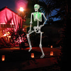 Witchwood™ Costway 5.5 FT Poseable Halloween Skeleton Life-Size Decoration with Built-in Lights Green