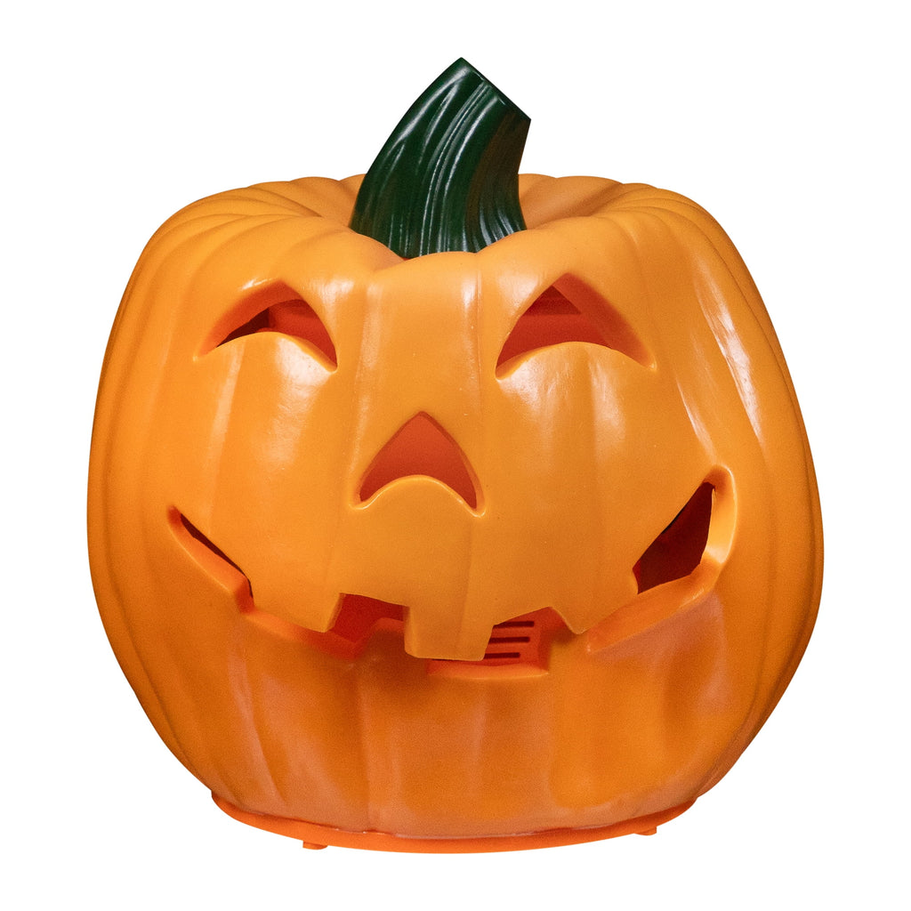 Witchwood™ 9.75" Jack-O-Lantern Animated Double-Sided Halloween Pumpkin - Orange/Green