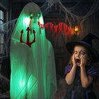 Witchwood™ 4.5ft Hanging Ghost Animated Halloween Decoration Creepy Halloween Skeleton w/ Pre-Recorded Screaming, LED Eyes