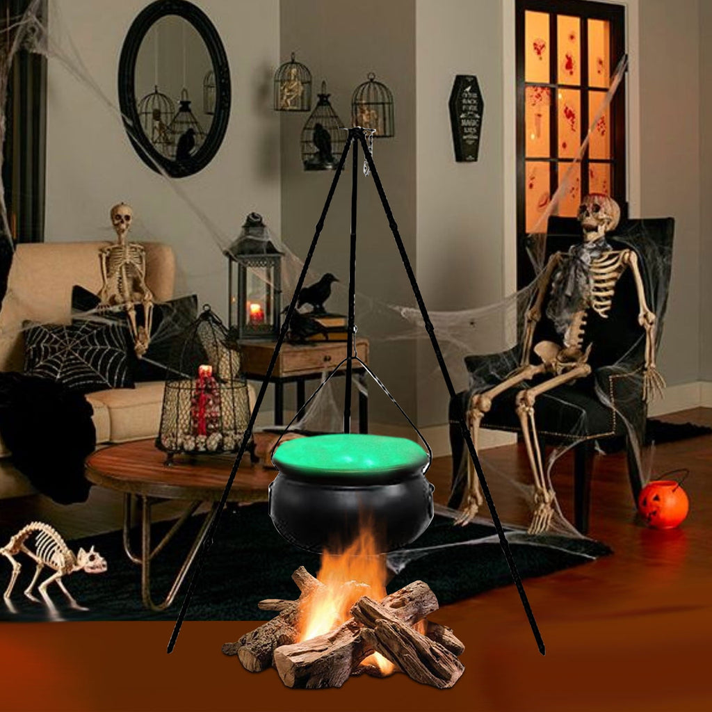 Witchwood™ SDJMa Halloween Decorations Outdoor, 7.8" Witch Cauldron on 30.7" Tripod with Timer String Lights, Halloween Haunted House Decor for Yard Lawn Garden Outside Party Supplies