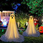 Witchwood™ Halloween Ghost Decorations 8ft Tall Glowing White Fabric Ghost with Light Stand for Front Porch Yard Indoor Outdoor Spooky Party Decor