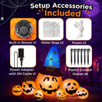 Witchwood™ 8.7ft Long Halloween Inflatable Pumpkin Decoration with Built-in LED Lights, Large Outdoor Blow-Up Yard Decor for Lawn, Garden, Porch, Haunted House and Halloween Party