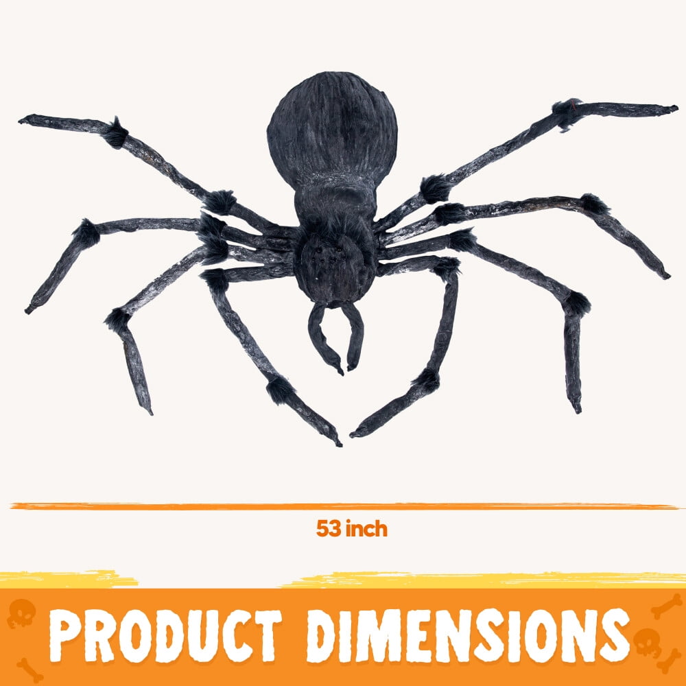 Witchwood™ 45inch Giant Spider Halloween Decorations,Scary Spider Halloween Outdoor Party Decorations Props Halloween Yard Decorations,Black
