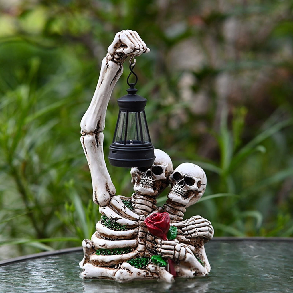 Witchwood™ Uanit Halloween Couple Skull Lamp Halloween Decoration Outdoor Solar Garden Courtyard Festival Decoration