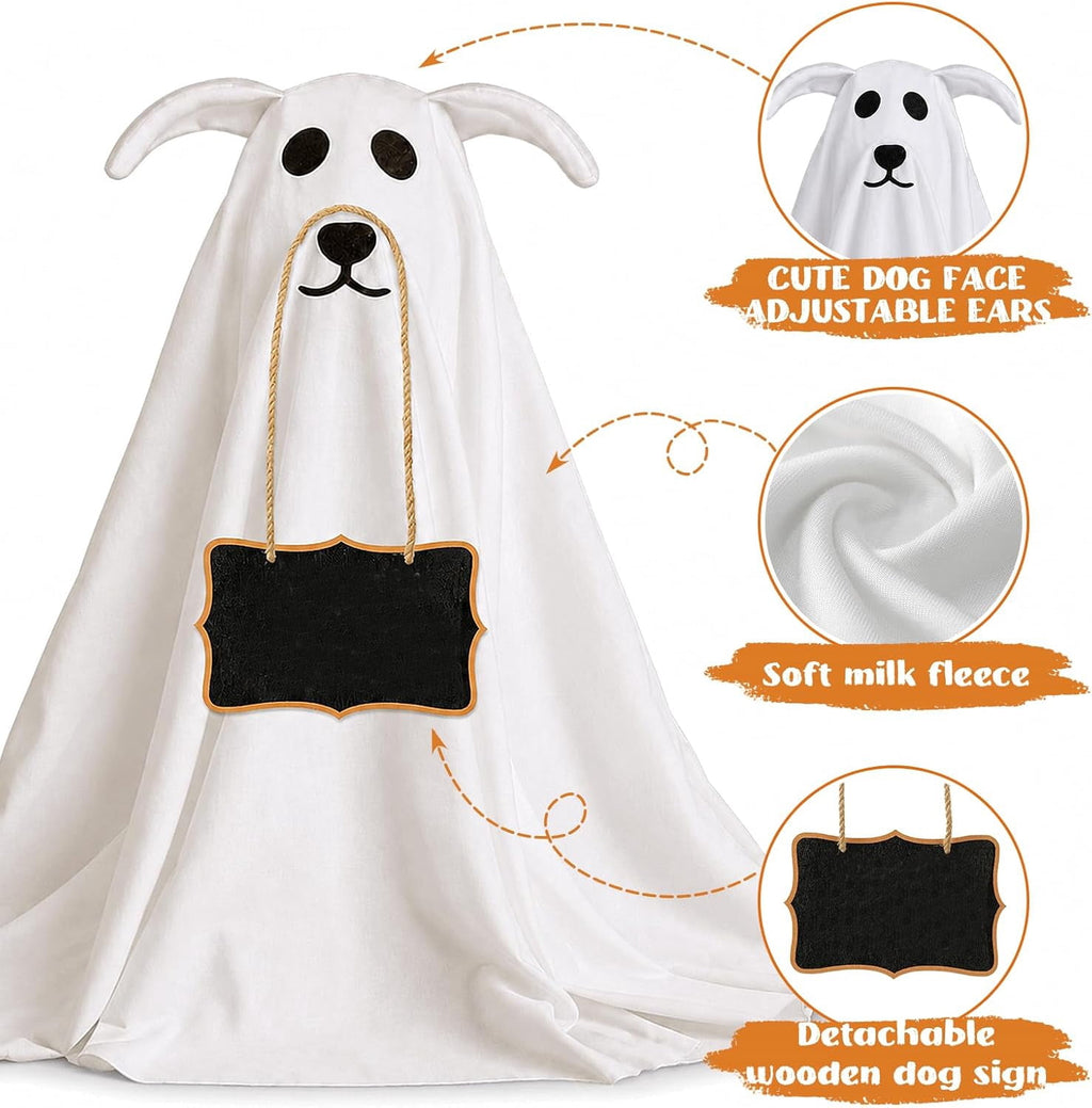 Witchwood™ Clearance Outdoor Halloween Decorations 2 Pack Spooky Ghost Dog Light-Up Freestanding Swinging Ghost for Front Door Porch Yard Lawn Home Party