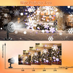 Witchwood™ Outdoor high brightness snowflake projection light, holiday decoration ambient light, Christmas Halloween laser light, light show, waterproof function, indoor home, Christmas, wedding Mother's Day