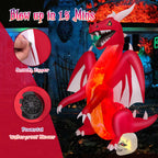 Witchwood™ Costway 8 FT Halloween Inflatable Red Dragon with Wings & Skull Holiday Decoration Light