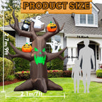 Witchwood™ Coolmade 9ft Halloween Inflatable Tree Decoration with pumpkin, Ghost, Owl, Blow up Yard Inflatables with Built-in LEDs for Garden Lawn Indoor Party Decor